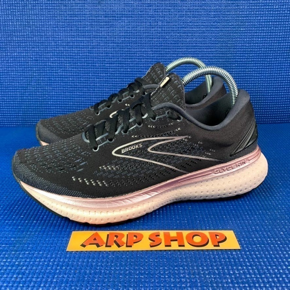 BROOKS GLYCERIN 19 Women Size 9.5 Black Rose Athletic Running Shoes 1203431B074